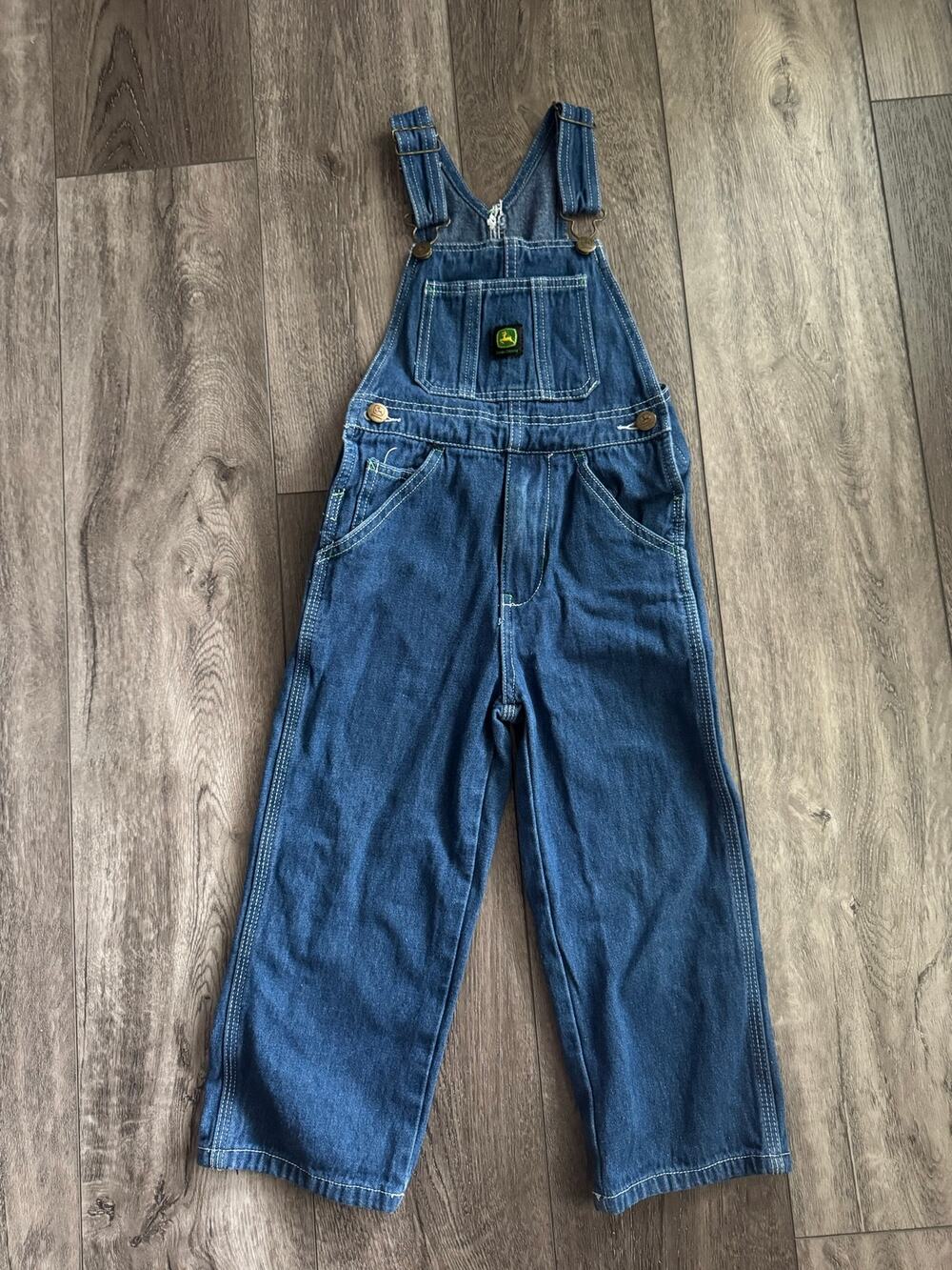 John Deere Denim Overalls Kids Size 5 Blue Carpenter Workwear Playtime